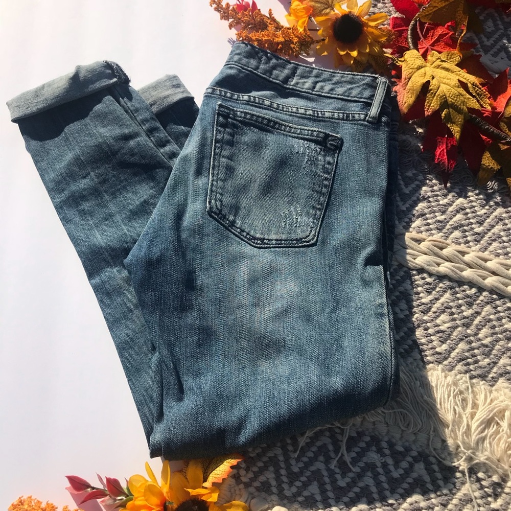 GAP Always Skinny Ankle Cropped Cuffed Distressed